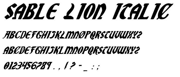 Sable Lion Italic font